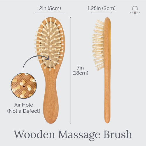 3 Pcs Set, Oval - Wooden Toddler & Newborn Grooming Cradle Cap Brush - Baby Comb for Soft Hair - For Infants and Kids - Girl and Boy