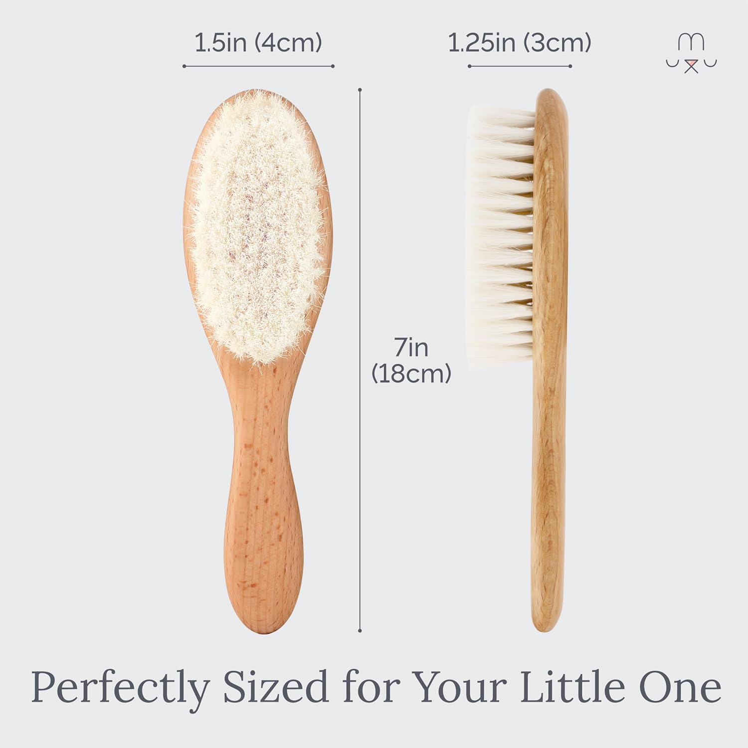 1 PC - Oval Brush - Wooden Toddler & Newborn Grooming Cradle Cap Brush - Baby Comb for Soft Hair - For Infants and Kids - Girl and Boy
