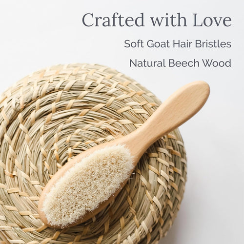 1 PC - Oval Brush - Wooden Toddler & Newborn Grooming Cradle Cap Brush - Baby Comb for Soft Hair - For Infants and Kids - Girl and Boy