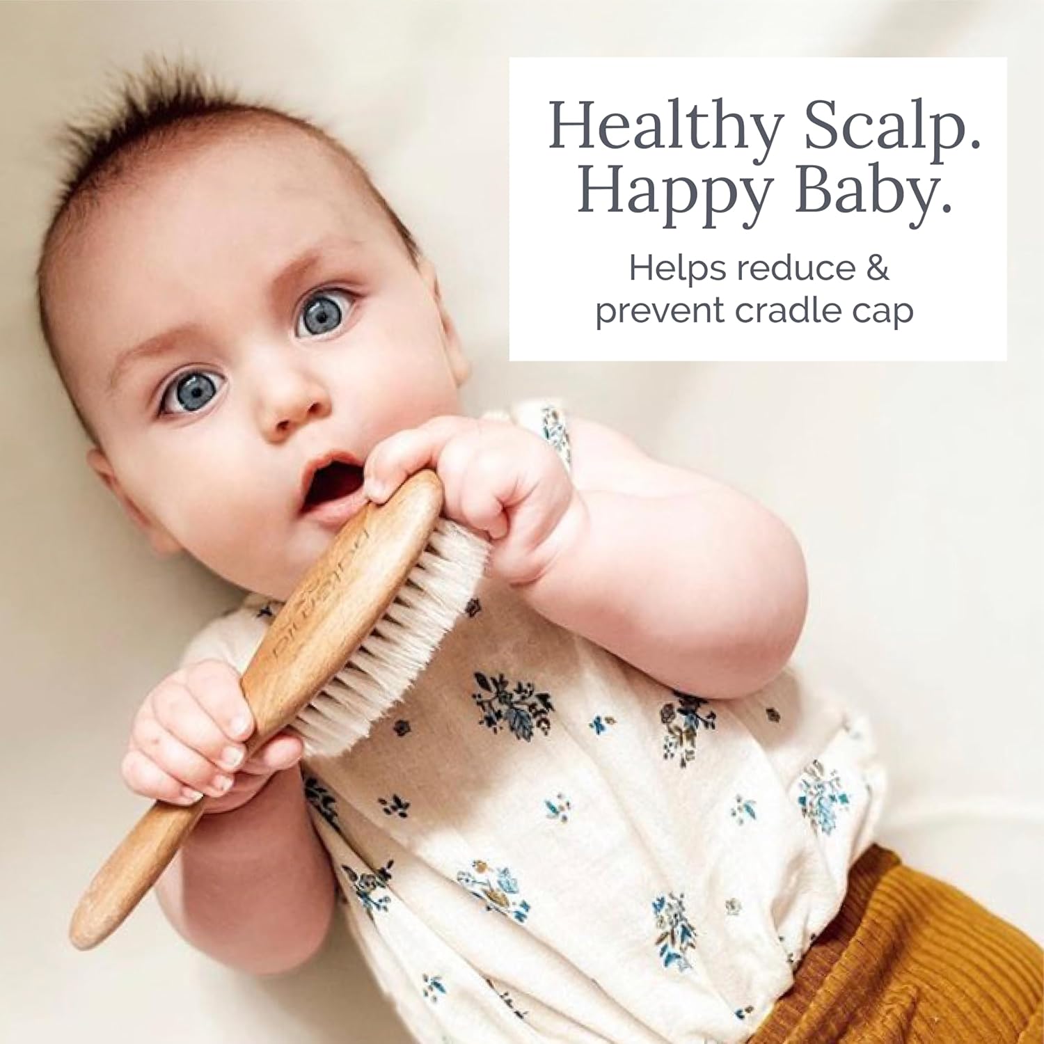 1 PC - Oval Brush - Wooden Toddler & Newborn Grooming Cradle Cap Brush - Baby Comb for Soft Hair - For Infants and Kids - Girl and Boy