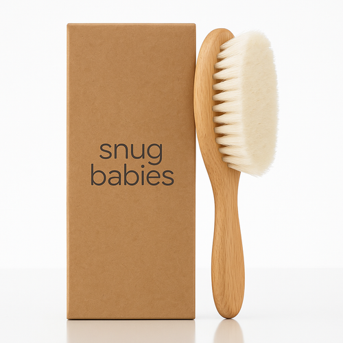3 Pcs Set, Oval - Wooden Toddler & Newborn Grooming Cradle Cap Brush - Baby Comb for Soft Hair - For Infants and Kids - Girl and Boy